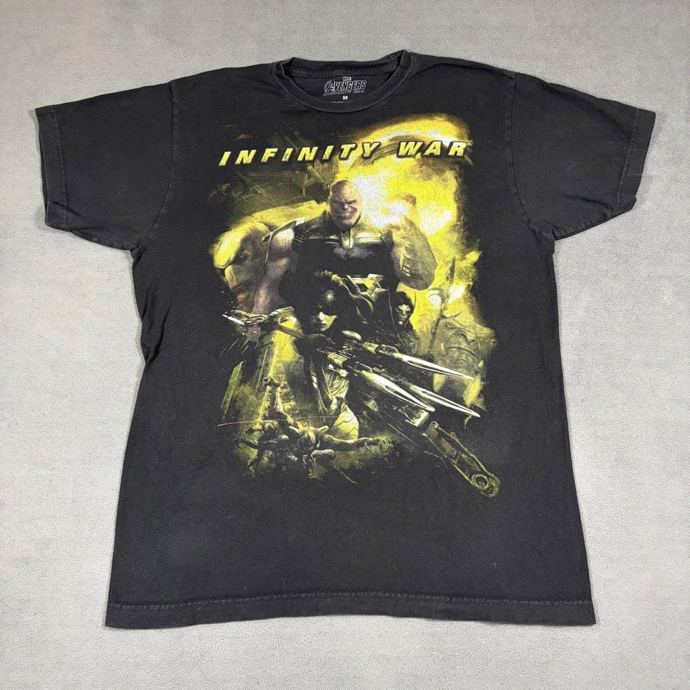 Marvel T Shirt Mens Medium Black Avengers Infinity War Thanos Graphic Tee